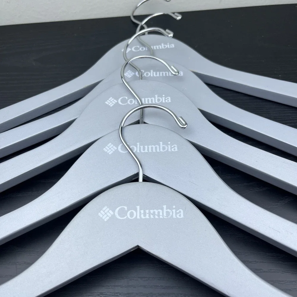 Columbia Sportswear Company Wooden Clothes Hangers Gray‎ Set of 5